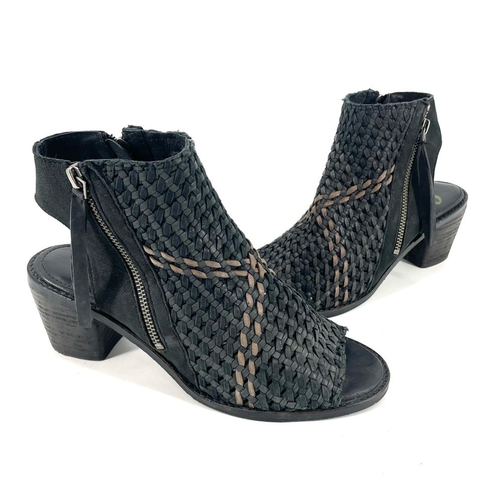 Sam Edelman Woven Leather Cooper Double Zip Ankle Bootie